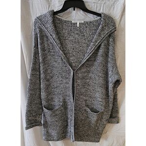 Size L Victoria's Secret Hooded Cable Knit Sweater Cardigan Gray